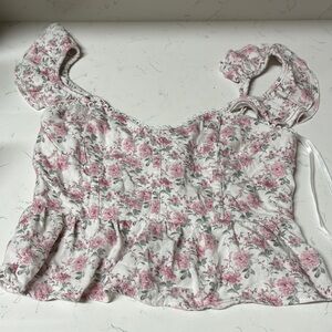 Altar d’ state Floral Pink and White Women's Top